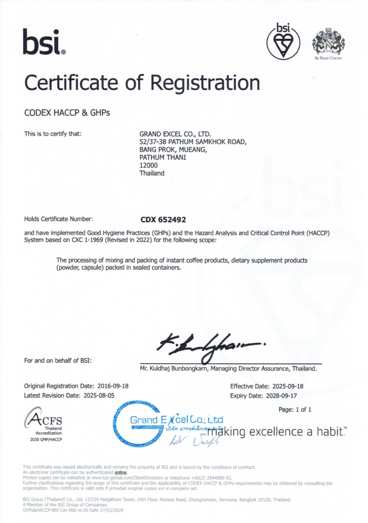 มาตรฐานการผลิตสากล GHPs & HACCP