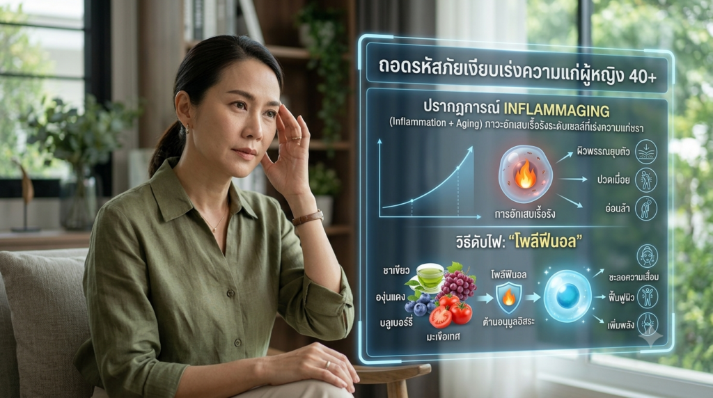ปรากฏการณ์ Inflammaging: ถอดรหัสภัยเงียบที่เร่งความแก่ผู้หญิง 40+ และวิธีดับไฟด้วย 'โพลีฟีนอล'