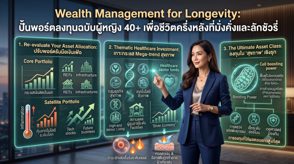 Wealth Management for Longevity: ปั้นพอร์ตลงทุนฉบับผู้หญิง 40+ เพื่อชีวิตครึ่งหลังที่มั่งคั่งและลักชัวรี่