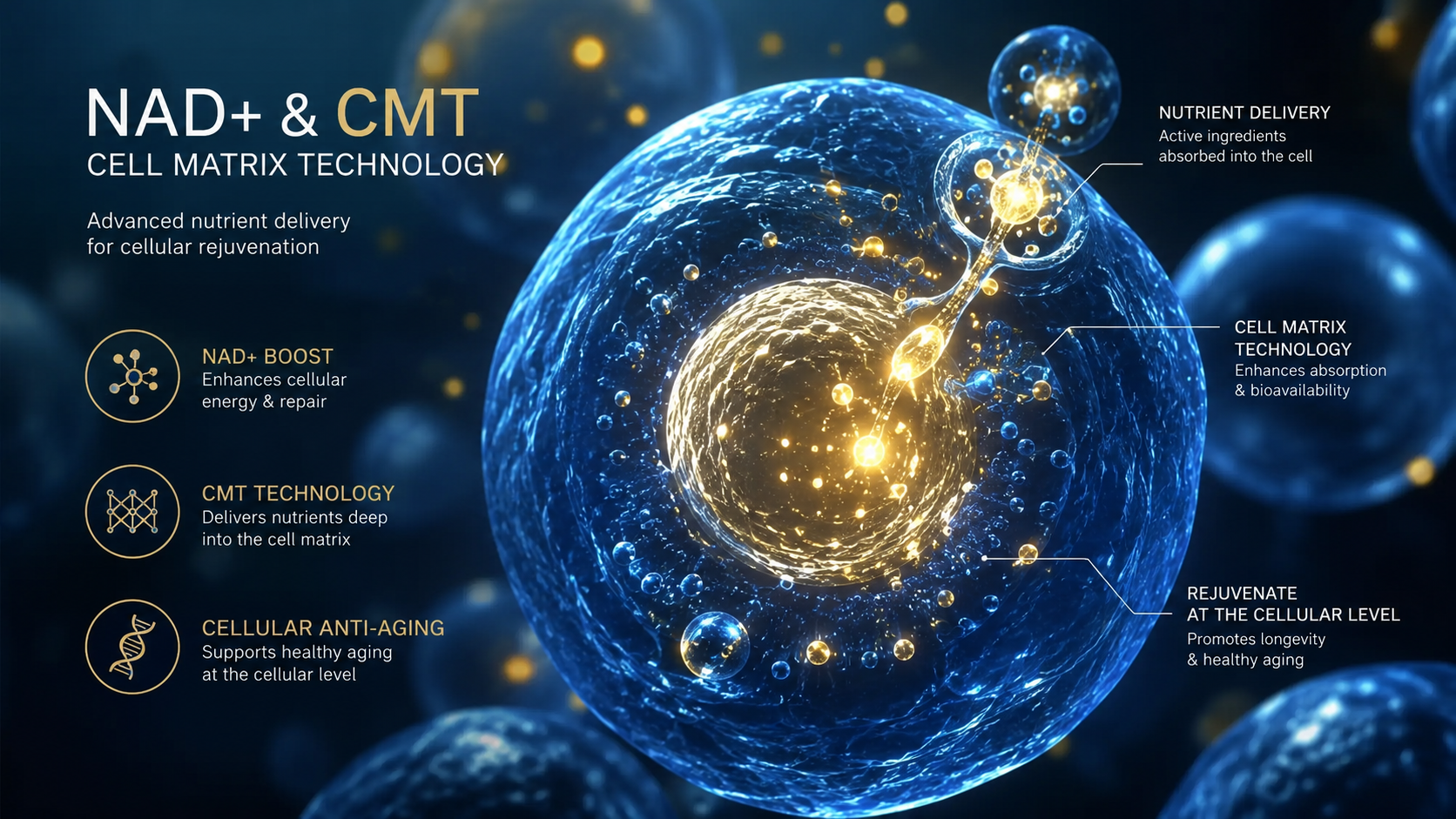 นวัตกรรม NAD+ ชะลอวัยระดับเซลล์ ฟื้นฟูเซลล์เสื่อมสภาพ Cell Matrix Technology