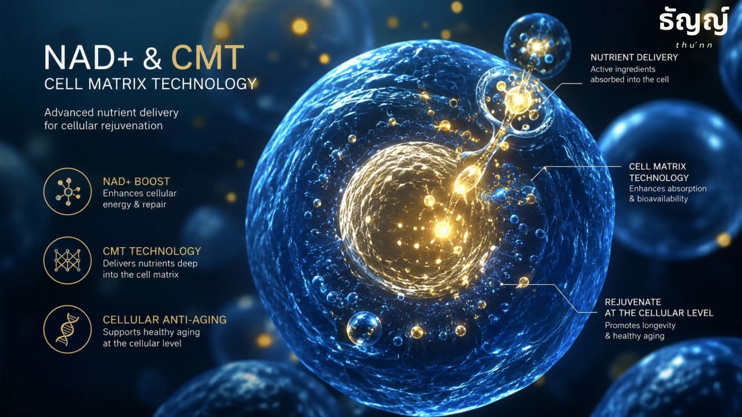 นวัตกรรม NAD+ ชะลอวัยระดับเซลล์ ฟื้นฟูเซลล์เสื่อมสภาพ Cell Matrix Technology